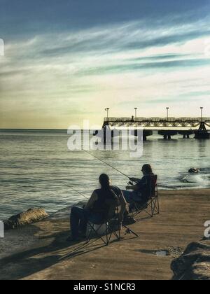 Fischer in Edgewater Park in Cleveland, Ohio Stockfoto