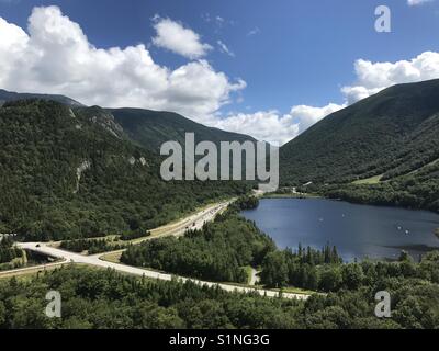 Eine Ansicht von Artist's Bluff Wanderung in Franconia Notch, New Hampshire, USA Stockfoto