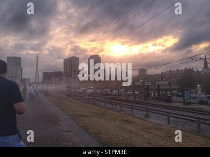 New Orleans central business district von der Waterfront gesehen Stockfoto