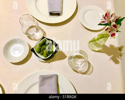 Set Table. Blick von oben. Stockfoto