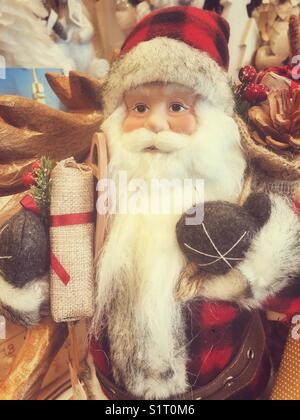 Vintage Retro dekorative Weihnachtsmann Weihnachtsdekoration Stockfoto