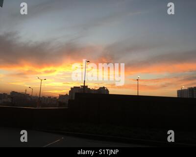 Sonnenuntergang in Pune, Indien Stockfoto