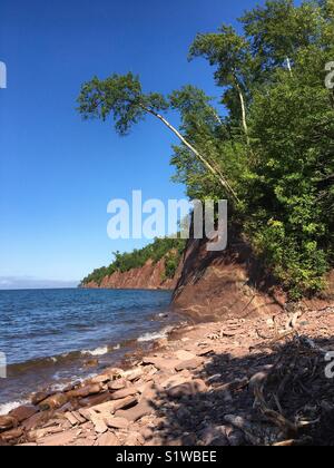 Küste des Lake Superior Stockfoto