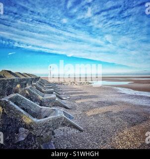 Wellenbrecher in New Brighton Beach Stockfoto