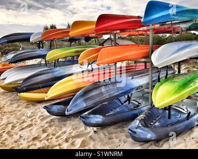 Kajaks Strand Sport Stockfoto