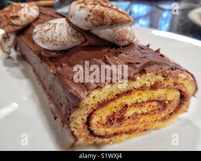 Buche de Noel kuchen Yule log Stockfoto