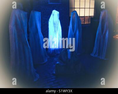 Lichtskulptur, die Hüter der Zeit, an der Toronto der jährliche Licht Festival. Stockfoto