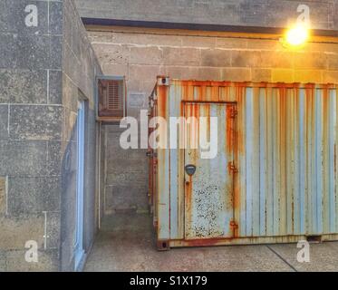 Industrial Metal Lagerschuppen Stockfoto