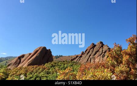 Red Rock Landschaft im Herbst Roxborough State Park in Colorado Stockfoto