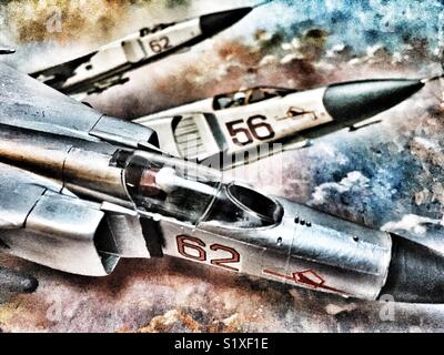 Hasegawa 1/76 Mig 23S Modell Flugzeuge. Stockfoto