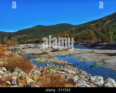 Herbst in den Ausläufern der Kanadischen Rockies Stockfoto