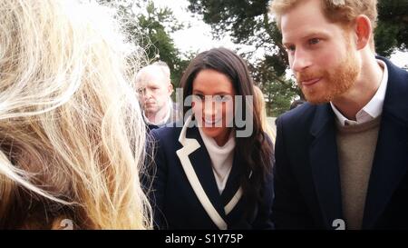 Prinz Harry und Meghan Markle erfüllen die Öffentlichkeit im Millennium Point in Birmingham Stockfoto