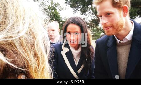 Prinz Harry und Meghan Markle erfüllen die Öffentlichkeit im Millennium Point in Birmingham Stockfoto