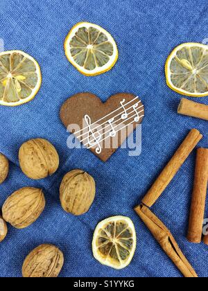 Lebkuchen Cookies Weihnachtsdekoration Stockfoto