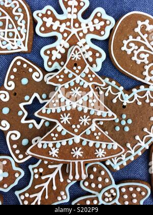 Lebkuchen Cookies Weihnachtsdekoration Stockfoto
