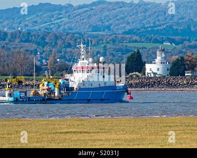 Schiff wieder in Newport Docks. South Wales. Großbritannien Stockfoto