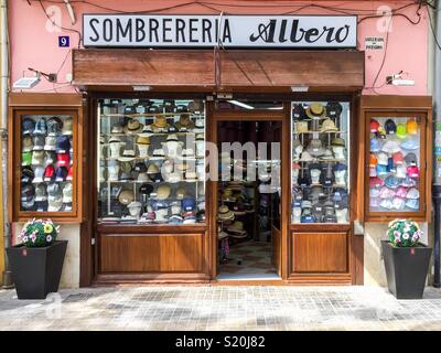 Sombrerería Albero (millinery), in Valencia, Spanien Stockfoto