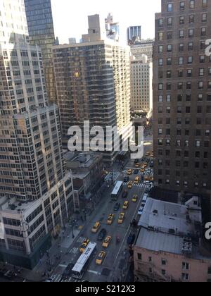 Blick von meinem Hotel, 6 Avenue, New York City, USA. Stockfoto