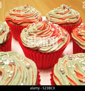 Weihnachten-Cupcakes Stockfoto