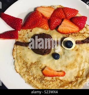 Pancake Day kids Pfannkuchen Stockfoto