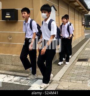 Schule Kinder, Kyoto Stockfoto