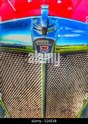 Classic & Oldtimer, Morris8, Motorhaube und Chrom detail Stockfoto