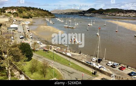 Blick von Conwy Castle Stockfoto