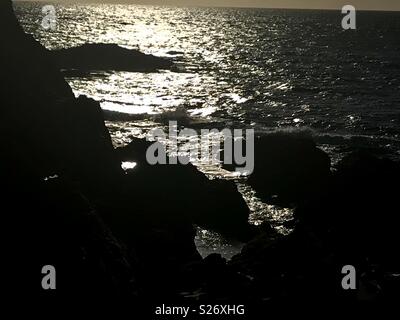 Sonnenuntergang am Hafen von Ilfracombe. Devon. South West Coastal Path. Stockfoto