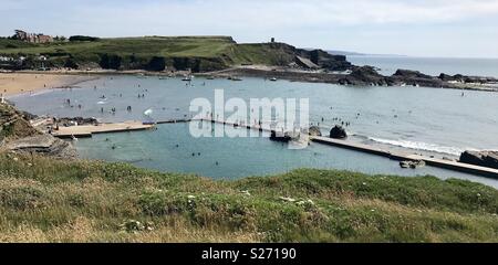 Bude Gezeiten Pool Stockfoto