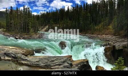 Sunwapta Falls in Alberta, Kanada Stockfoto