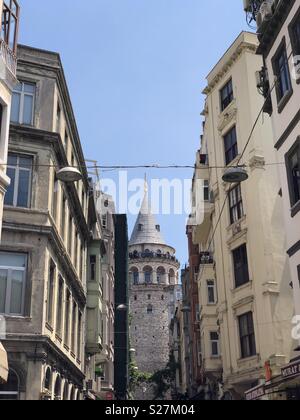 Ansicht der Galata-Turm, Istanbul, Türkei Stockfoto