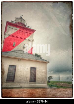 Mouille Point Lighthouse, Greenpoint, Kapstadt, Südafrika. Stockfoto