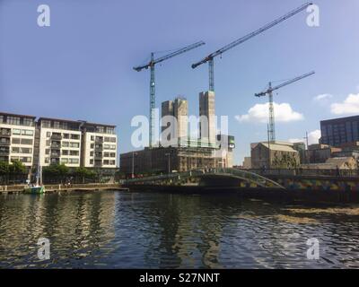 Bau des neuen Google Bolands Entwicklungsstörungen in der alten Mühle in der Nähe von Grand Canal Dock in Dublin, Irland. Stockfoto