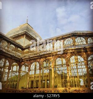 Der Palacio de Cristal in Madrid Parque del Buen Retiro Spanien Stockfoto