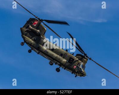 Royal Air Force Chinook zeigt an RAF Cosford Airshow 2018. Stockfoto