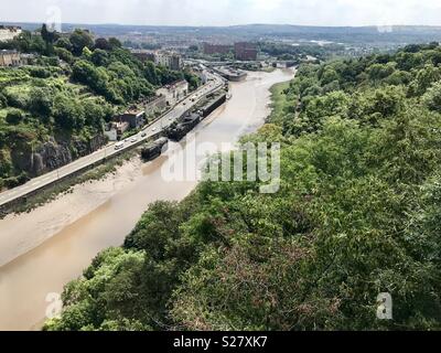 Blick von Clifton Suspension Bridge Stockfoto