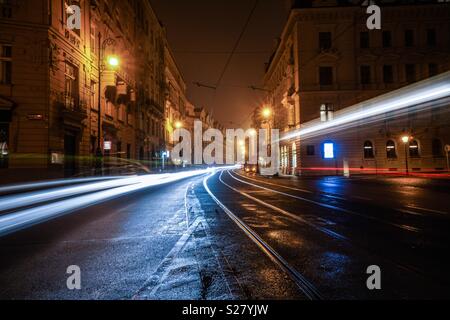 Licht Trail in Prag Stockfoto