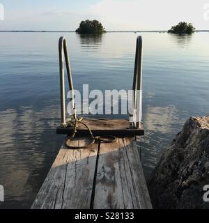 Dock mit Leiter Stockfoto