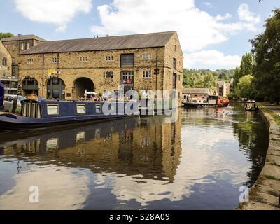 Sowerby Bridge Canal Basin Stockfoto