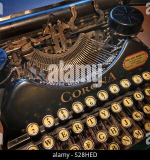 Detail eines 1920er Corona 4 Schreibmaschine Stockfoto