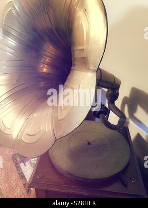 Nahaufnahme von Vintage gramophone, USA Stockfoto