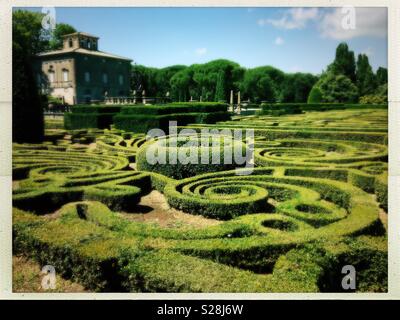 Die Gärten der Villa Lante in der Nähe von Viterbo, Italien. Stockfoto