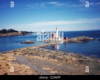 Fisgard Leuchtturm auf Vancouver Island. Stockfoto