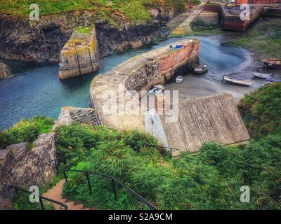 Porthgain Hafen, Pembrokeshire, West Wales. Stockfoto