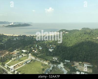 Hohe Betrachtungswinkel und die Skyline der Stadt von Zhuhai China Stockfoto