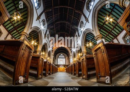 St. Michael und alle Engel, Haworth Pfarrkirche. West Yorkshire. Stockfoto