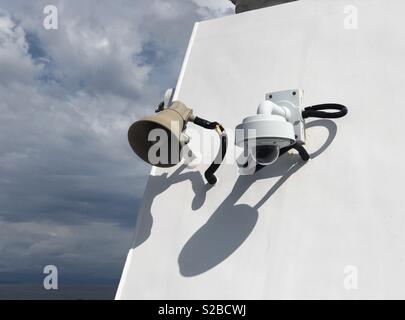 Licht und Lautsprecher auf der BC-Fähre nach Sunshine Coast Stockfoto