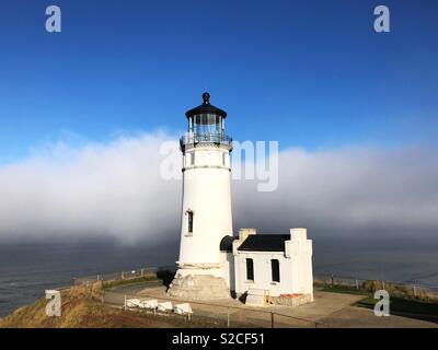Die North Head Leuchtturm am Kap Enttäuschung in Washington, USA. Stockfoto