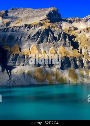 Rock Wall, "Barrage d'Emosson, Finhaut, Schweiz Stockfoto