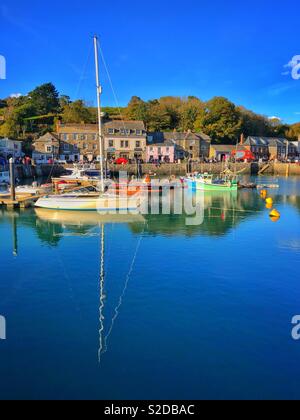 Padstow Harbour, North Cornwall, England, Ende Oktober. Stockfoto